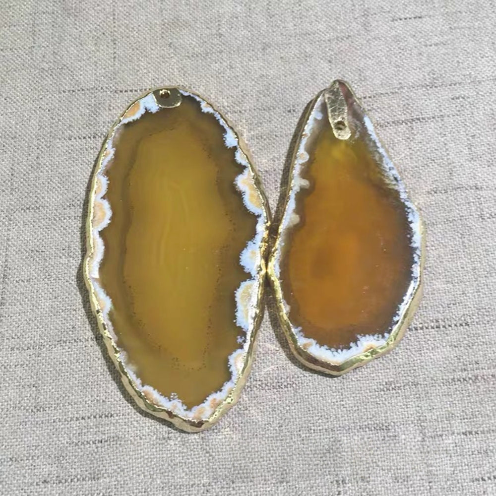 2.5"-3.5" Yellow Agate Slices for DIY Calligraphy & Crafts Wedding Place Cards