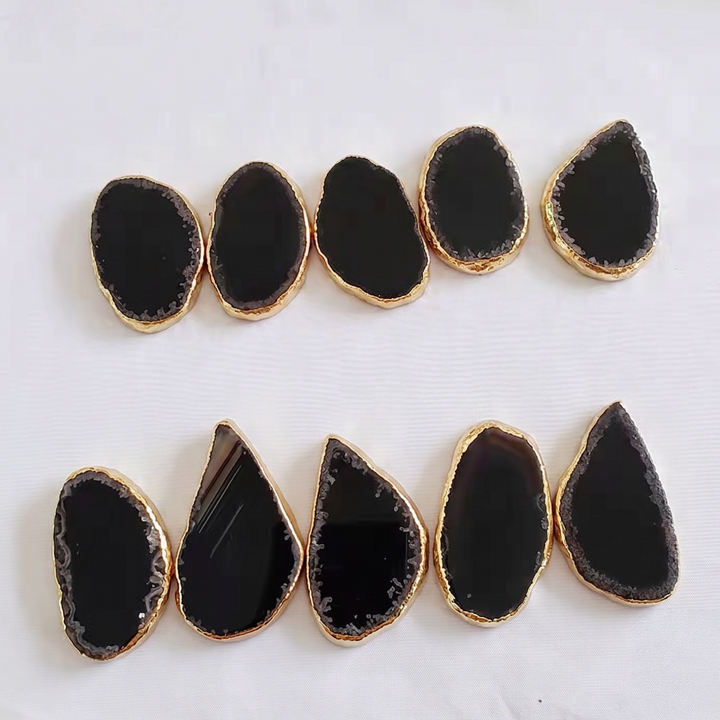 2.5"-3.5" Black Agate Slices for DIY Calligraphy & Crafts Wedding Place Cards