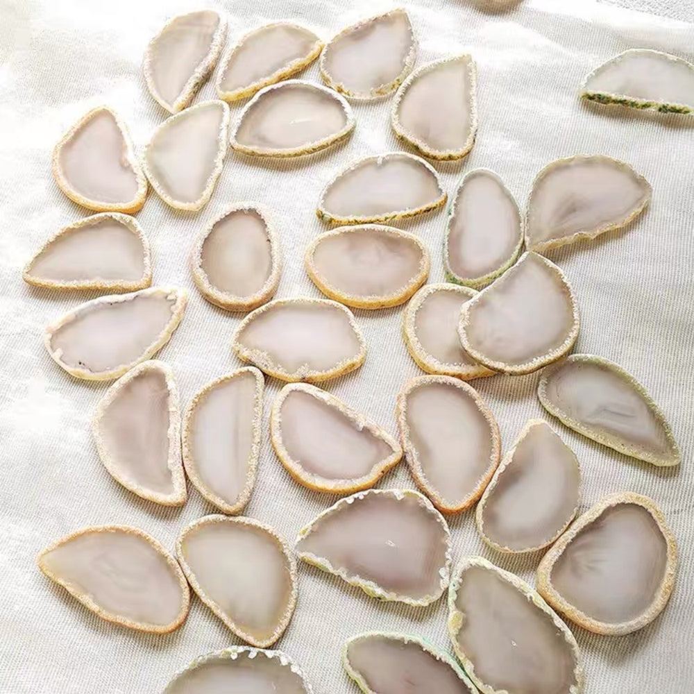 2.5"-3.5" Blank Grey White Agate Slices for DIY Calligraphy & Crafts Wedding Place Cards