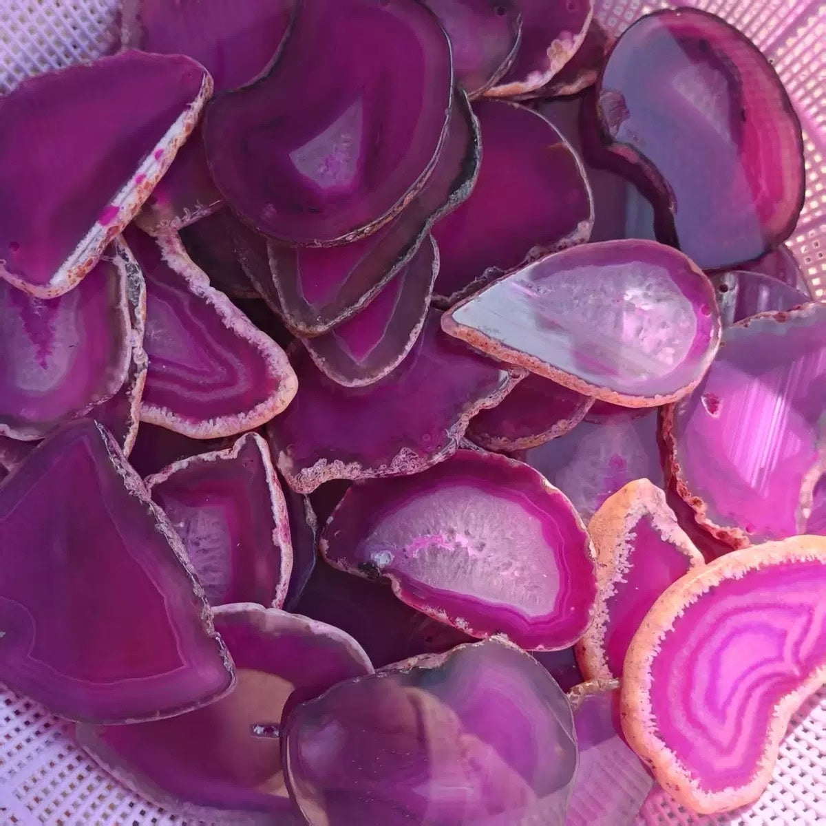 2.5"-3.5" Rose Agate Slices for DIY Calligraphy & Crafts Wedding Place Cards