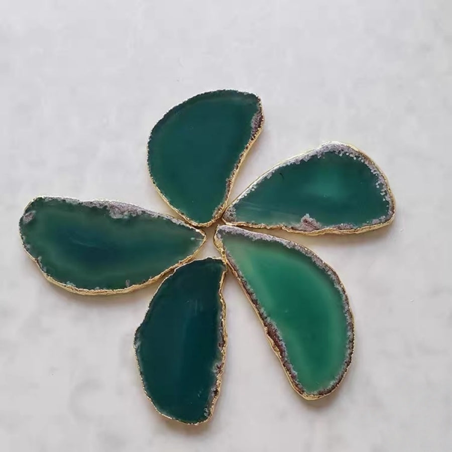 2.5"-3.5" Green Agate Slices for DIY Calligraphy & Crafts Wedding Place Cards