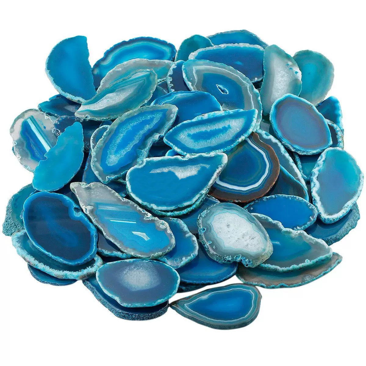 2.5"-3.5" Blue Agate Slices for DIY Calligraphy & Crafts Wedding Place Cards