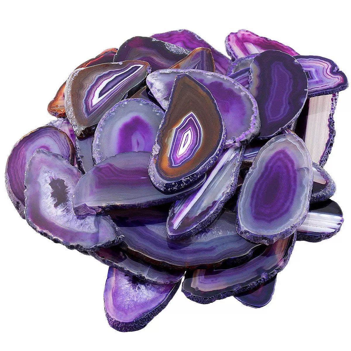 2.5"-3.5" Purple Agate Slices for DIY Calligraphy & Crafts Wedding Place Cards