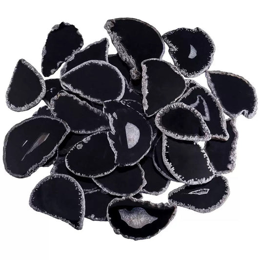 2.5"-3.5" Black Agate Slices for DIY Calligraphy & Crafts Wedding Place Cards