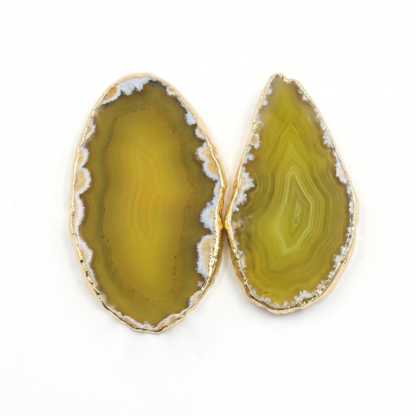 2.5"-3.5" Yellow Agate Slices for DIY Calligraphy & Crafts Wedding Place Cards