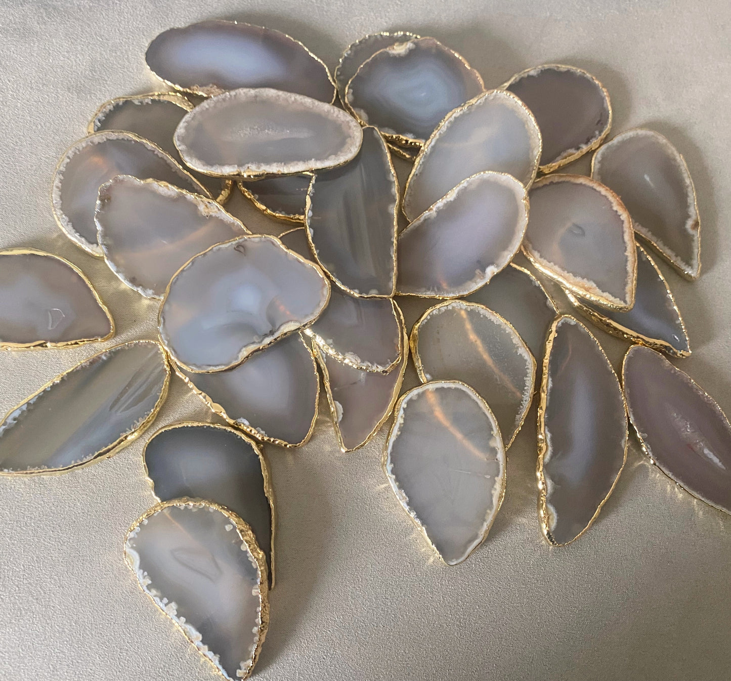 2.5"-3.5" Blank Grey White Agate Slices for DIY Calligraphy & Crafts Wedding Place Cards
