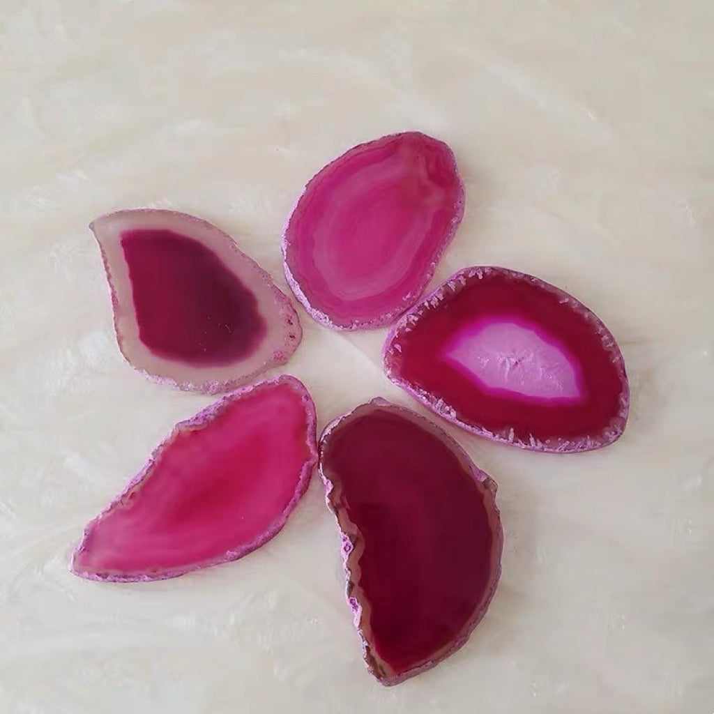 2.5"-3.5" Rose Agate Slices for DIY Calligraphy & Crafts Wedding Place Cards