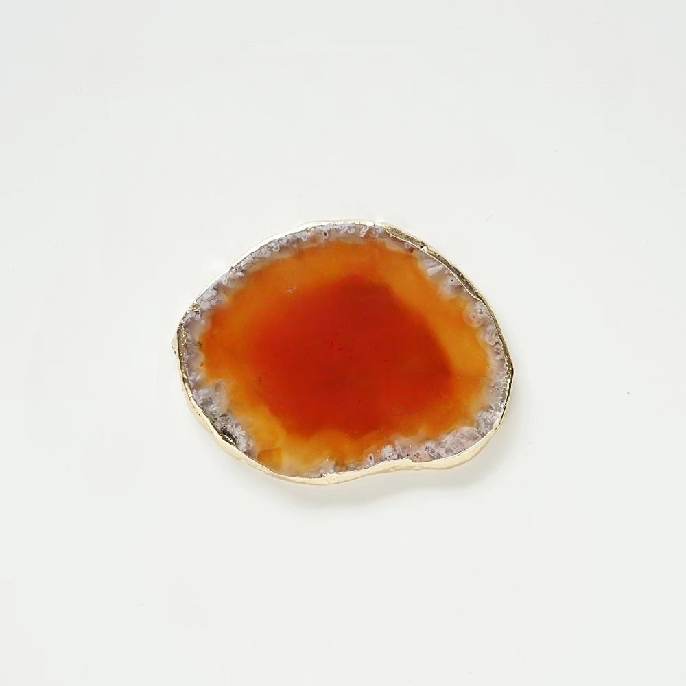 2.5"-3.5" Orange Red Agate Slices for DIY Calligraphy & Crafts Wedding Place Cards